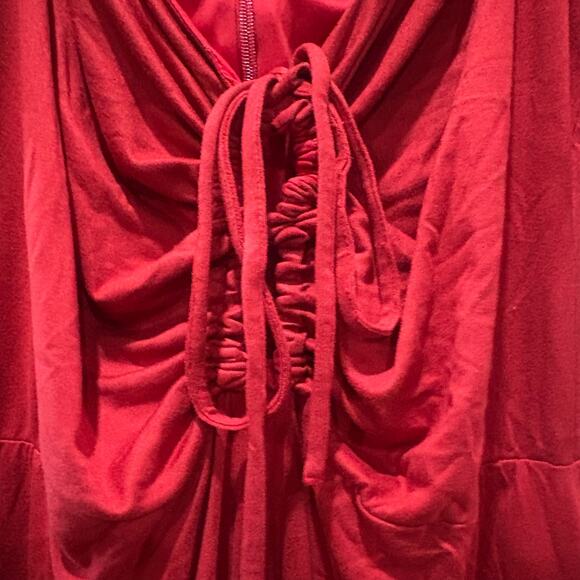 Hutch Cutout Tie Neck Sheath Midi Dress in Red Size 8 - Picture 8 of 9